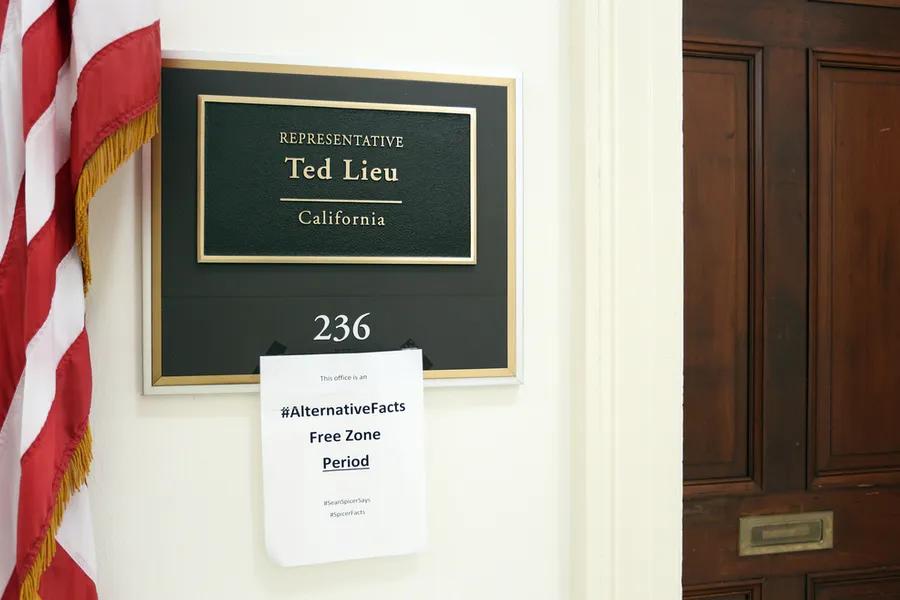 The entrance to the office of Rep. Ted Lieu in Washington D.C. on July 18, 2017.?w=200&h=150